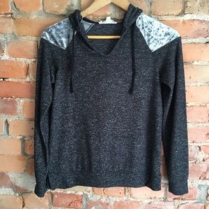 Pink Rose EUC hoodie with crushed velvet shoulders